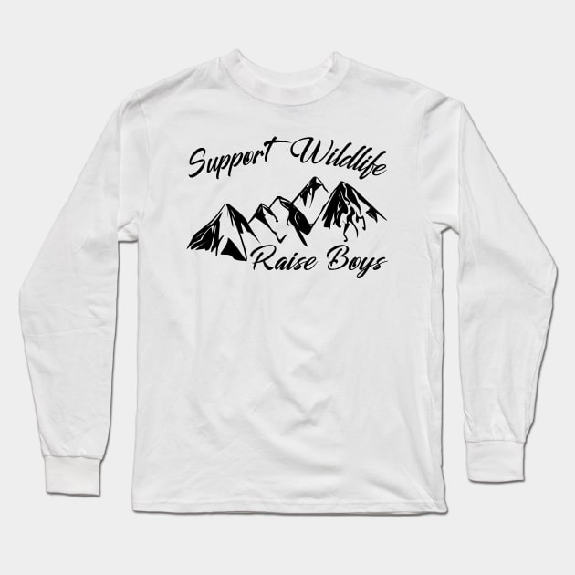 Support Wildlife Raise Boys Long Sleeve T-Shirt by irenelopezz